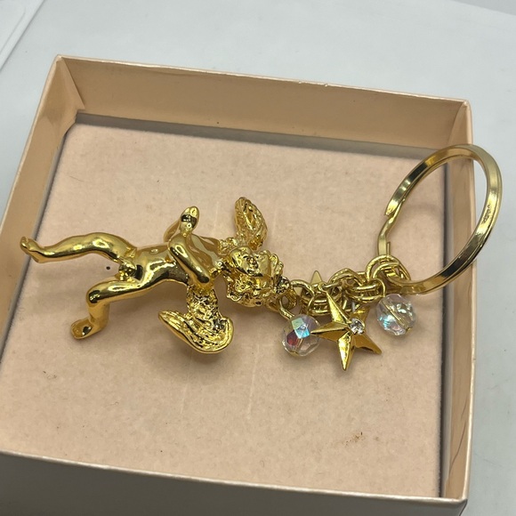 Kirk’s Folly gold tone Angel Cherub AB bead rhinestone keychain boxed - Picture 4 of 11